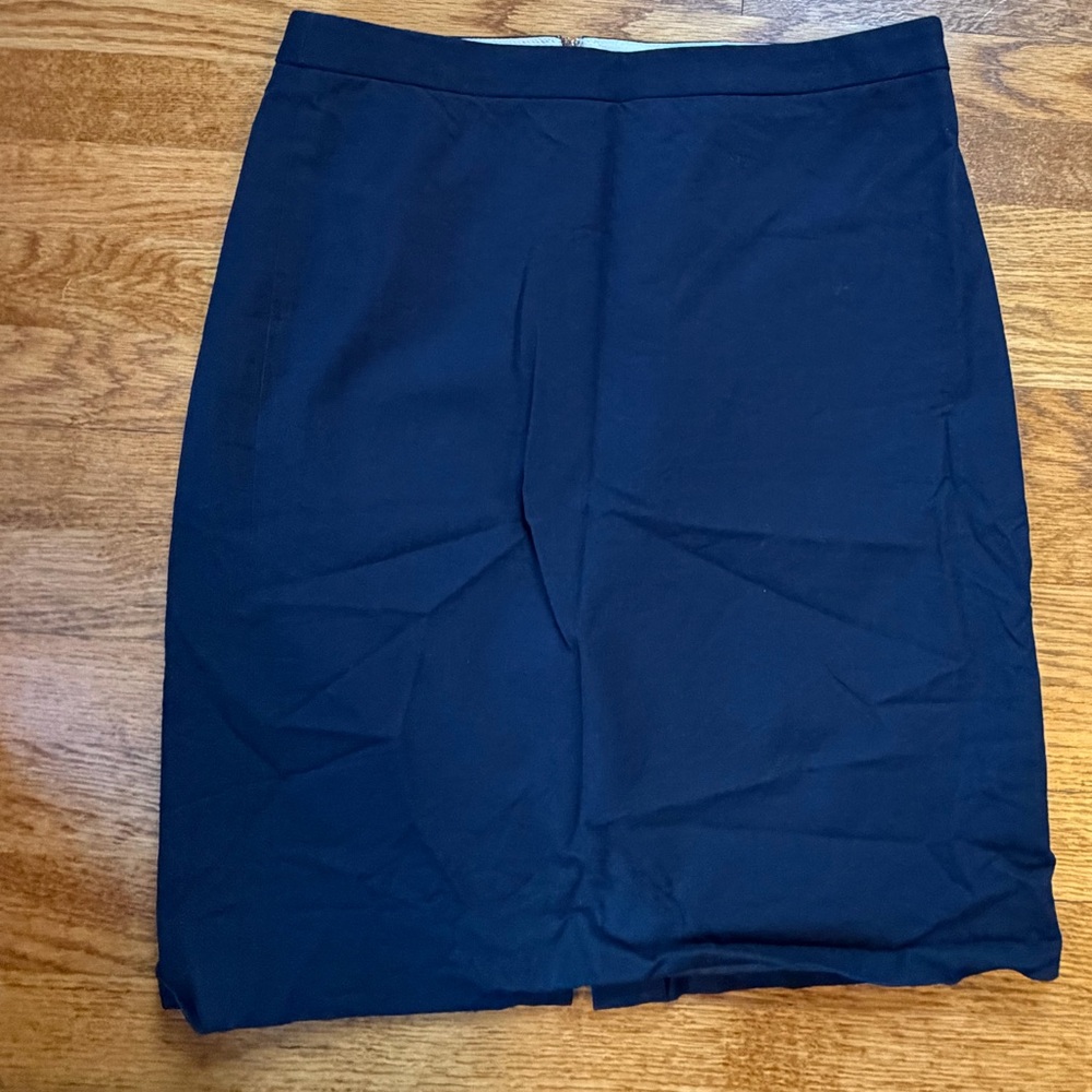 J. Crew Navy Stretch Cotton Pencil Skirt